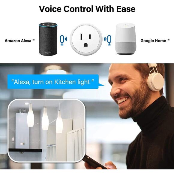 Mini Smart Plug - Wi-Fi Outlet Socket Compatible w/ Alexa, Echo and Google Home - Picture 5 of 10